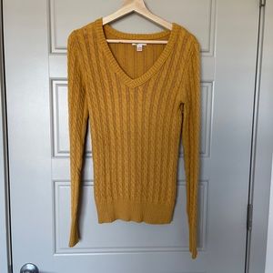 Mustard Yellow Cable Knit Sweater